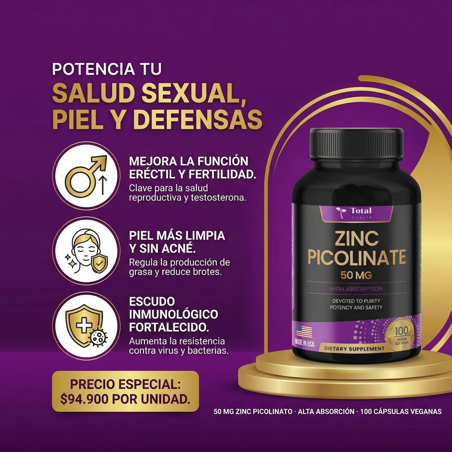 Zinc Picolinate - Mayor absorción, mejores resultados
