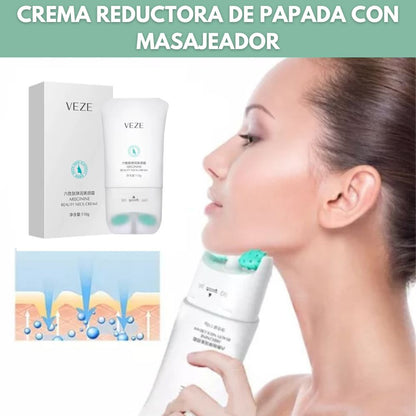 Crema Reductora de Papada con Masajeador: Cuello Firme y Juvenil